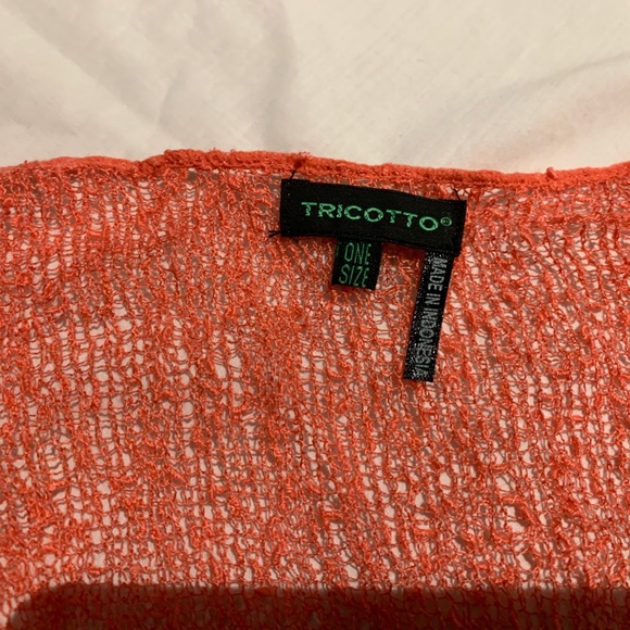TRICOTTO CORAL OPEN FRONT CARDIGAN SWEATER ONE SZ - Picture 2 of 3